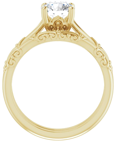 14K Yellow 6.5 mm Round Solitaire Engagement Ring Mounting (7)