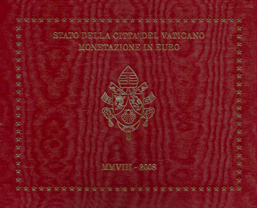 2008 Vatikāns Benedikts XVI BU eiro monētu komplekts (1)