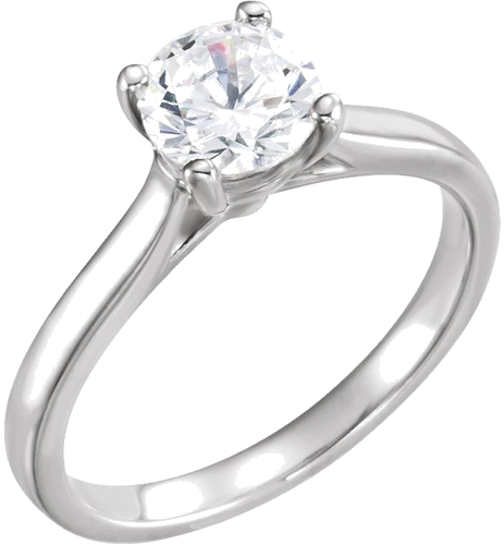 14K White 6.5 mm Round Solitaire Engagement Ring Mounting (3)