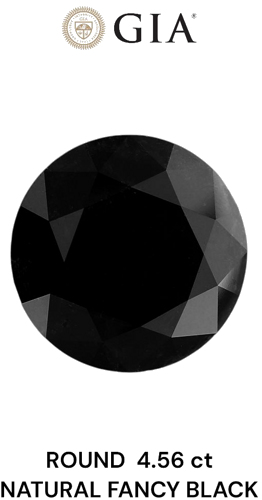4.56 carat Fancy Black-VVS2 Excellent cut Natūralus Round Deimantas (1)