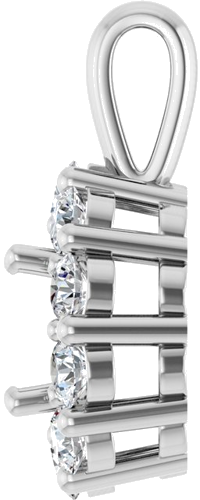 14K White 6 mm Round 1 2 CTW Natural Diamond Semi-Set Pendant (3)