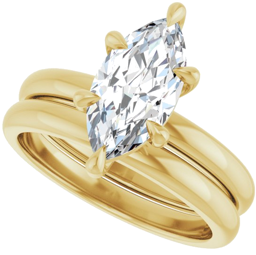 14K Yellow 12x6 mm Marquise Solitaire Engagement Ring Mounting (10)