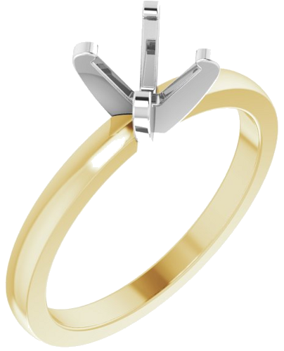 14K Yellow White 5.7-6 mm Round Solitaire Engagement Ring Mounting (1)