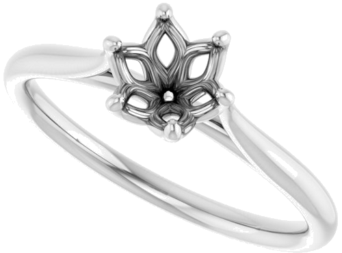 Sužadėtuvių Žiedas „Solitaire“ 585 Baltojo Aukso Round 5.8mm (5)