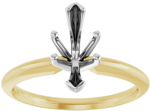 14K Yellow   White 11x5.25 mm Marquise Solitaire Engagement Ring Mounting (3)