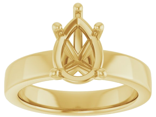 Sužadėtuvių Žiedas „Solitaire“ 585 Geltonojo Aukso Pear Shape 10mm x 7mm (3)