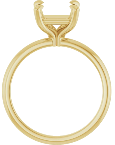 14K Yellow  7x7 mm Square Solitaire Engagement Ring Mounting (2)