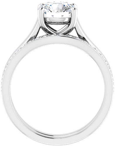 14K White 7.4 mm Round Solitaire Engagement Ring Mounting (7)