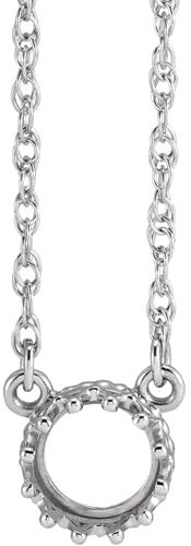 Pakabukas „Cabochon Crown“ 585 Baltojo Aukso Round 10mm (1)