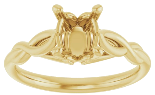 Sužadėtuvių Žiedas „Solitaire“ 585 Geltonojo Aukso Oval 8mm x 6mm (3)