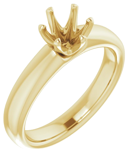 14K Yellow 6 mm Round Engagement Ring Mounting (1)