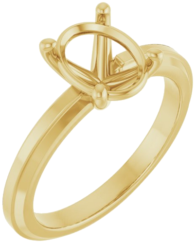 Sužadėtuvių Žiedas „Solitaire“ 585 Geltonojo Aukso Oval 9mm x 7mm (1)