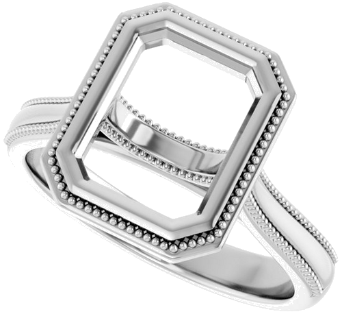 Sužadėtuvių Žiedas „Solitaire“ 585 Baltojo Aukso Emerald 9mm x 7mm (5)