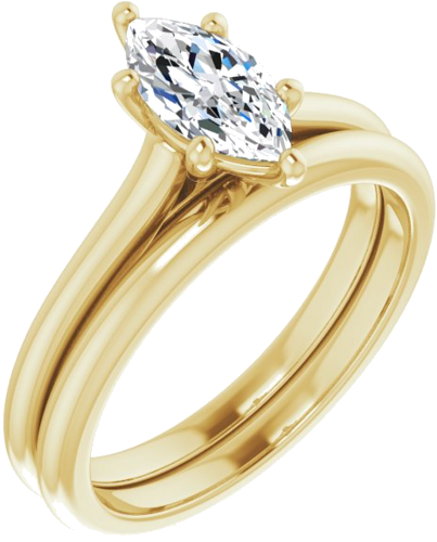 14K Yellow 9x4.5 mm Marquise Solitaire Engagement Ring Mounting (6)