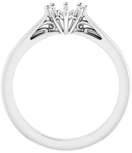 Sužadėtuvių Žiedas „Solitaire“ 585 Baltojo Aukso Oval 8mm x 6mm (2)