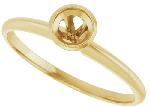 14K Yellow 4.1 mm Round Solitaire Engagement Ring Mounting (5)