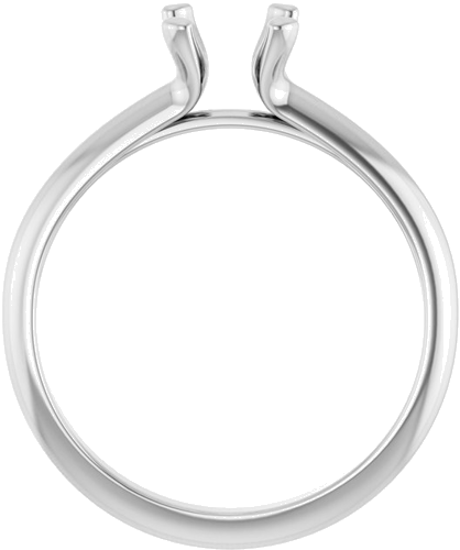 10K White 6.5 mm Round Solitaire Engagement Ring Mounting (2)
