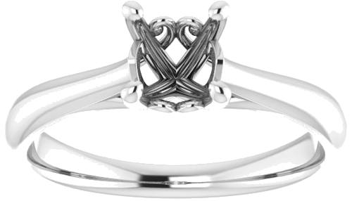 Sužadėtuvių Žiedas „Solitaire“ 585 Baltojo Aukso Round 6mm (3)