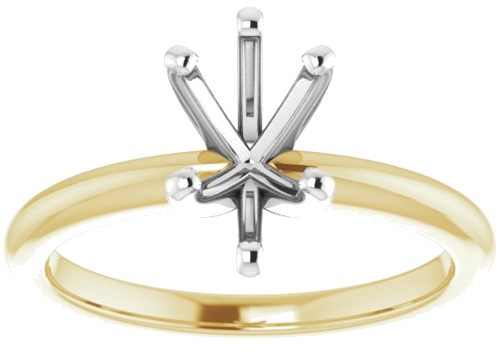 14K Yellow   White  9x6 mm Pear Solitaire Engagement Ring Mounting (3)