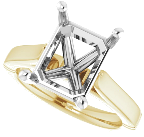 Sužadėtuvių Žiedas „Solitaire“ 585 Baltojo Ir Geltonojo Aukso Emerald 11mm x 9mm (5)