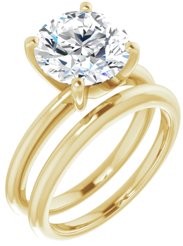 14K Yellow  9.4 mm Round Solitaire Engagement Ring Mounting (6)