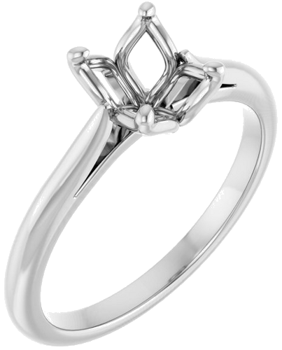 Sužadėtuvių Žiedas „Solitaire“ 585 Baltojo Aukso Oval 8mm x 6mm (1)