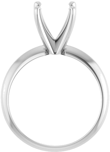 14K White 9.1-9.7 mm Round 4-Prong Light Solitaire Ring Mounting (2)