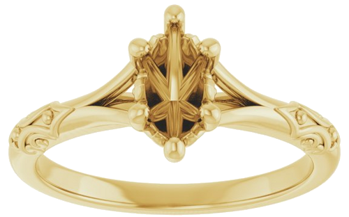 14K Yellow 8x4 mm Marquise Solitaire Engagement Ring Mounting (3)