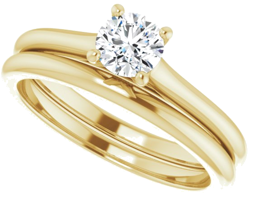 14K Yellow 4.8 mm Round Solitaire Engagement Ring Mounting (10)