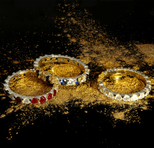 0,45 ct RW/VS2 natūraliais deimantais ir 0,84 ct VS rubinais inkrustuotas auksinis žiedas (4)