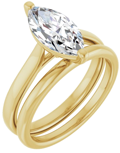 14K Yellow 12x6 mm Marquise Engagement Ring Mounting (6)