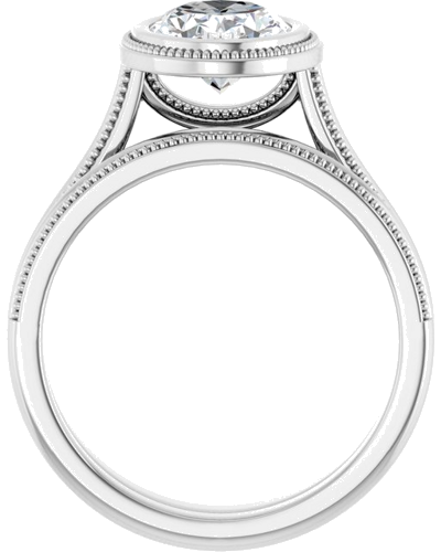 14K White 9x7 mm Oval Solitaire Engagement Ring Mounting (7)