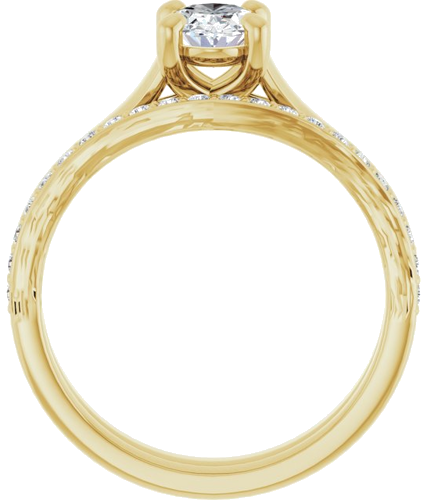 Sužadėtuvių Žiedas „Solitaire“ 585 Geltonojo Aukso Oval 7mm x 5mm (7)