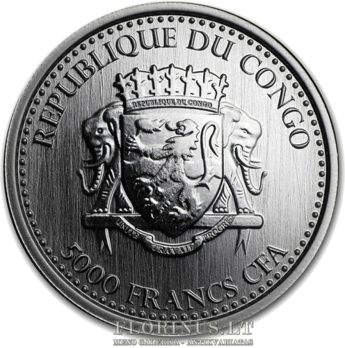 2015 Sidabranugarė Gorila, Kongas, 1 oz sidabrinė moneta (3)