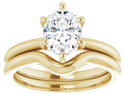 14K Yellow  8x6 mm Oval Solitaire Engagement Ring Mounting (8)