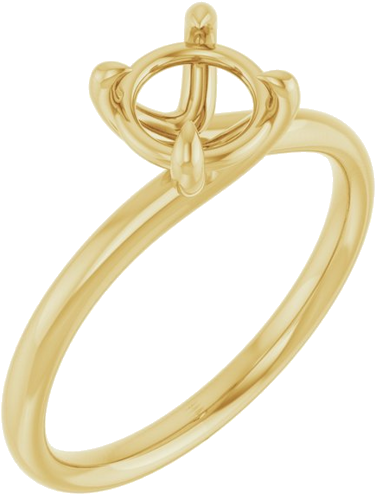 14K Yellow 6.5 mm Round Engagement Ring Mounting (1)