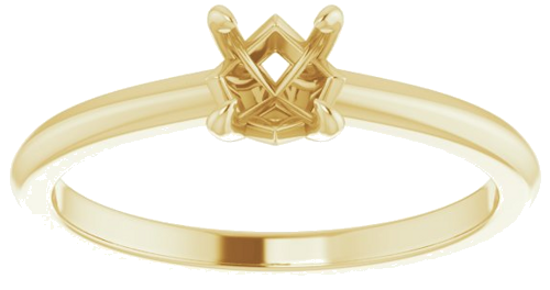 14K Yellow 5.2 mm Round Solitaire Engagement Ring Mounting (3)