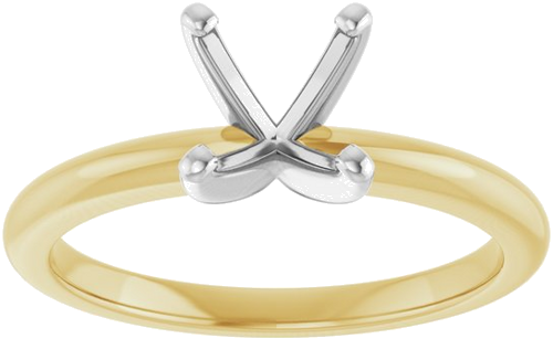 14K Yellow   White  7 mm Round Solitaire Engagement Ring Mounting (3)