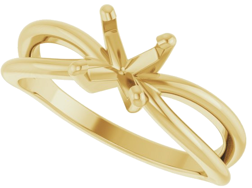 14K Yellow 6.5 mm Round Split Shank Engagement Ring Mounting (5)