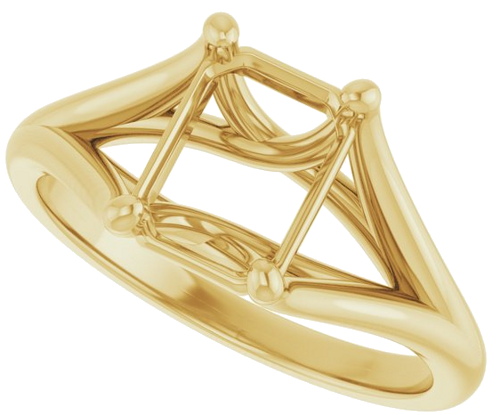 Sužadėtuvių Žiedas „Solitaire“ 585 Geltonojo Aukso Emerald 8mm x 6mm (5)