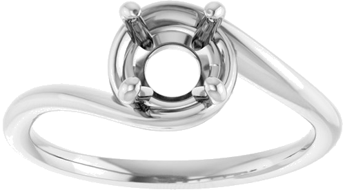 14K White 6.5 mm Round Engagement Ring Mounting (3)