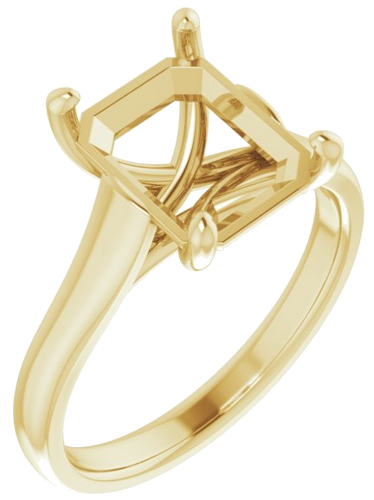 Sužadėtuvių Žiedas „Solitaire“ 585 Geltonojo Aukso Emerald 10mm x 8mm (1)