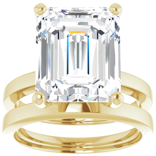 14K Yellow 12x10 mm Emerald Solitaire Engagement Ring Mounting (8)