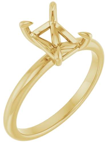 Sužadėtuvių Žiedas „Solitaire“ 585 Geltonojo Aukso Emerald 8mm x 6mm (1)