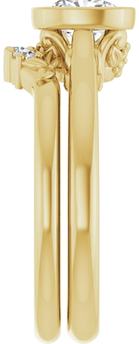 10K Yellow 6 mm Cushion Solitaire Engagement Ring Mounting (9)