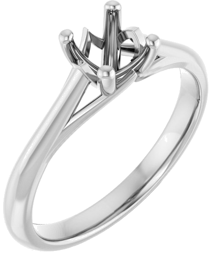 Sužadėtuvių Žiedas „Solitaire“ 585 Baltojo Aukso Cushion 5mm (1)