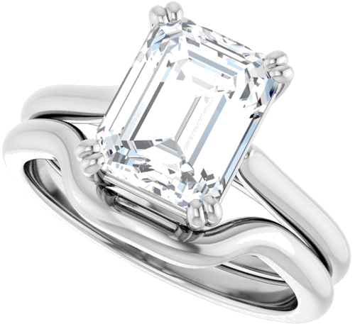 Sužadėtuvių Žiedas „Solitaire“ 585 Baltojo Aukso Emerald 9mm x 7mm (10)