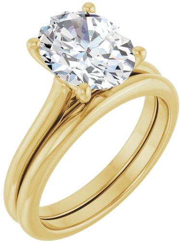 Sužadėtuvių Žiedas „Solitaire“ 585 Geltonojo Aukso Oval 10mm x 8mm (6)