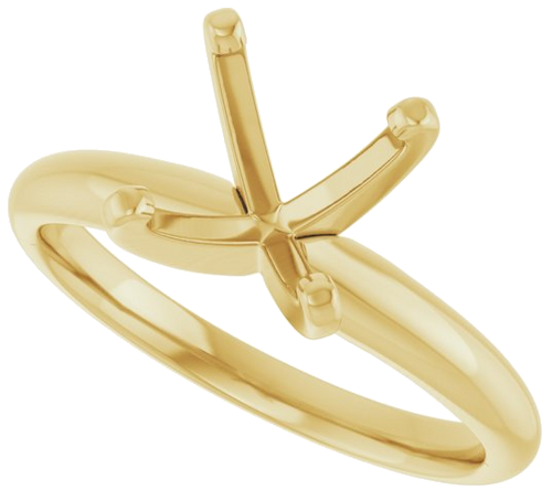 Sužadėtuvių Žiedas „Solitaire“ 585 Geltonojo Aukso Round 7.8mm x 8.6mm (5)