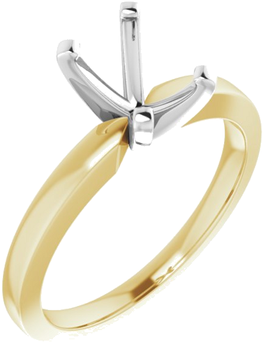 Sužadėtuvių Žiedas „Solitaire“ 585 Baltojo Ir Geltonojo Aukso Emerald 7mm x 5mm (1)